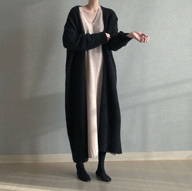 Women's Long Cardigan - Oversized Fit - Open Front - Soft and Comfortable