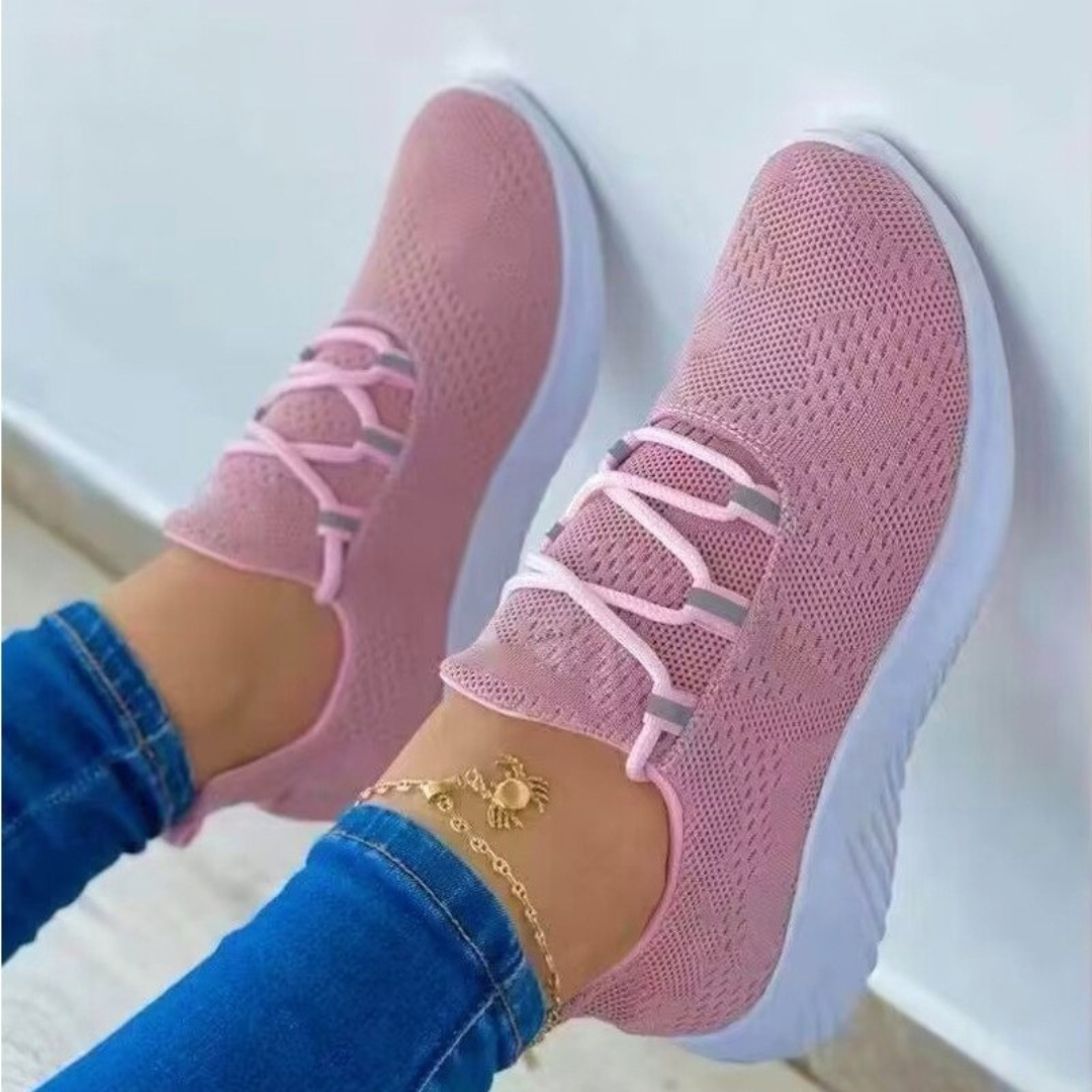 Women's Sneakers - Breathable Mesh - Lightweight - Flexible Sole - Comfortable Fit