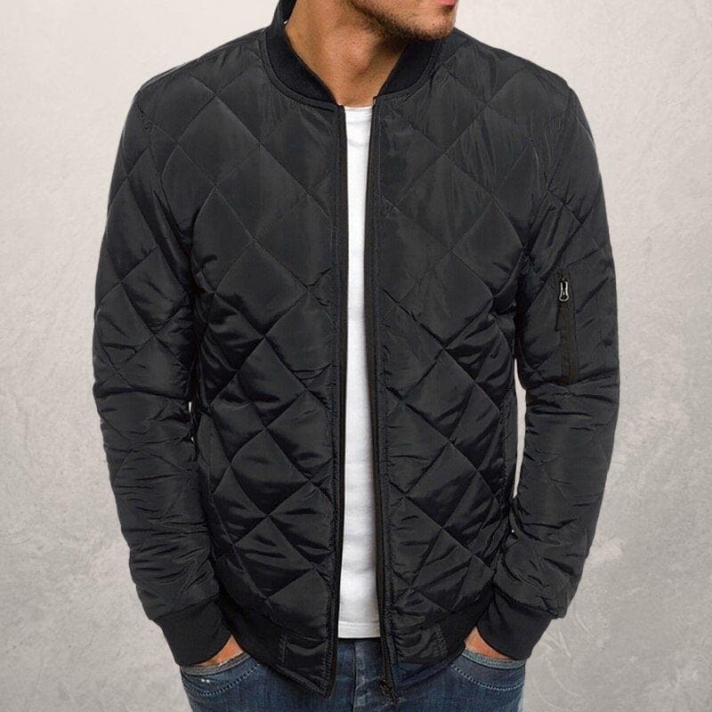 Oscar Bomber Jacket | Diamond-Quilted Utility Bomber Jacket
