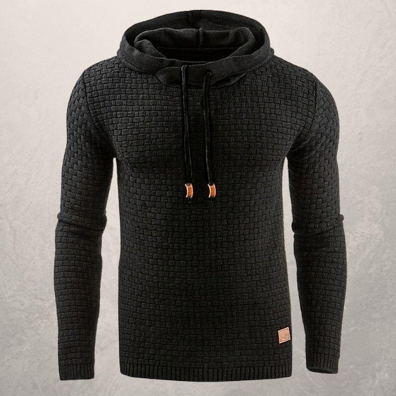 Matteo Slim Fit Hooded Sweater | Basketweave Knit Hooded Sweater