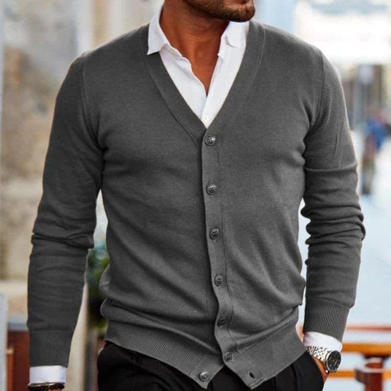 Jacques - Fashionable business cardigan with button placket