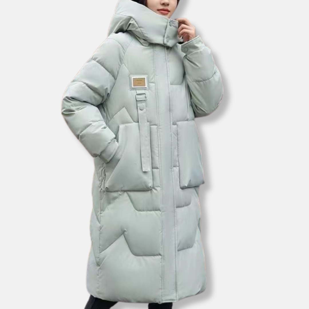 Rose Oversized Long Puffer Coat | Quilted Long Puffer Coat