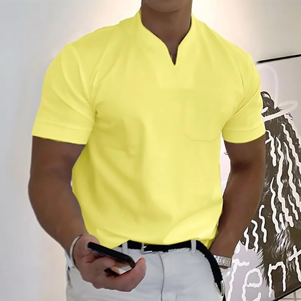 Men's Shirt – Slim Fit – Short Sleeve – Breathable Fabric – Mandarin Collar