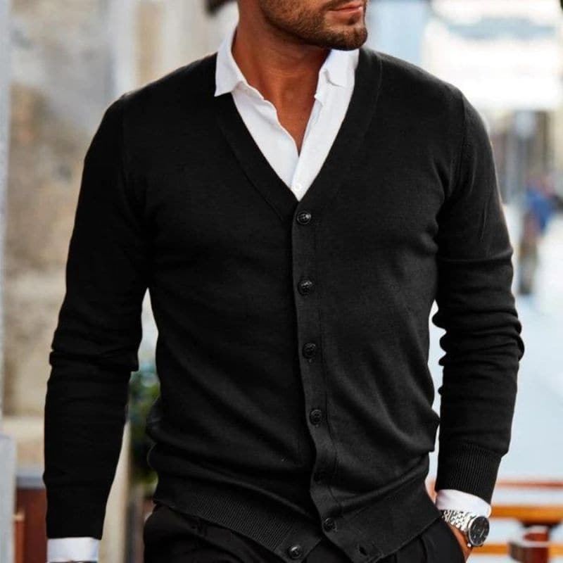 Jacques - Fashionable business cardigan with button placket