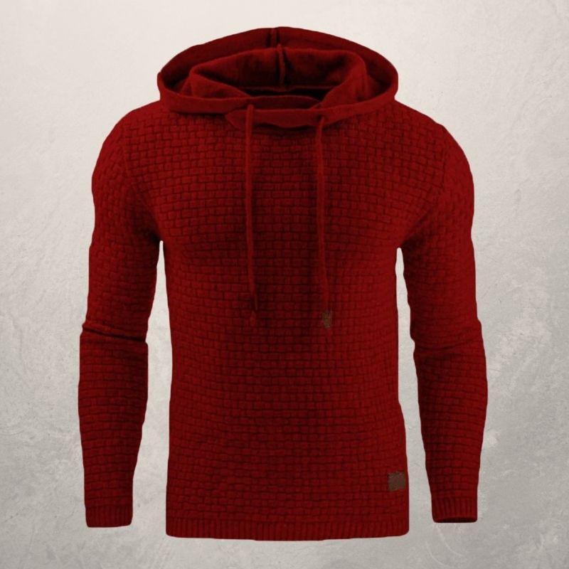Matteo Slim Fit Hooded Sweater | Basketweave Knit Hooded Sweater