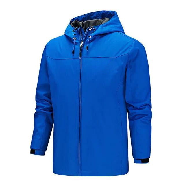 Men's Rain Jacket – Water-Repellent – Regular Fit – Drawstring Hood – Adjustable Cuffs
