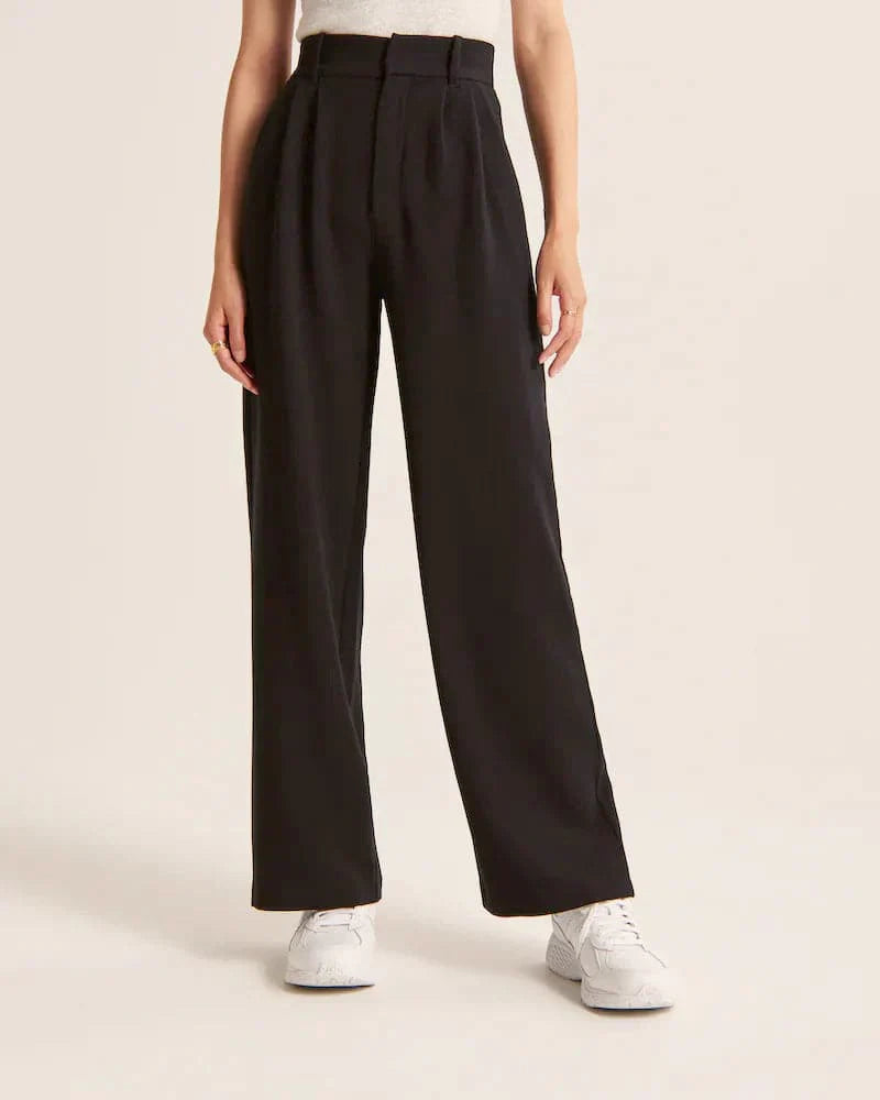 Pants for Women – High Waist – Wide Fit – Full Length – With Belt Loops