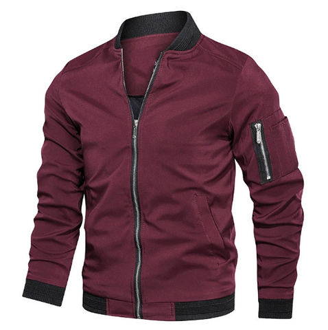 Men's Bomber Jacket – Regular Fit – Breathable Lightweight Fabric – Zipper Closure
