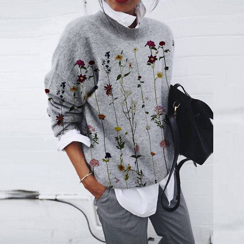 Women's Sweater - Soft Cotton - Loose Fit - Graphic Face Print - Casual Comfort