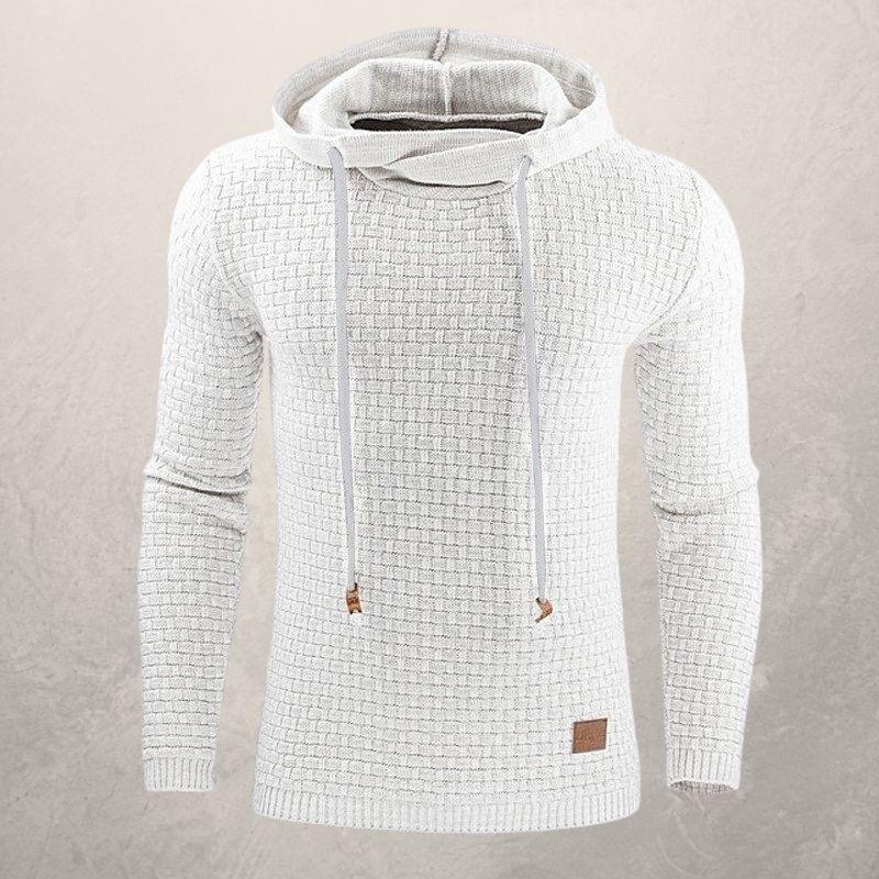 Matteo Slim Fit Hooded Sweater | Basketweave Knit Hooded Sweater