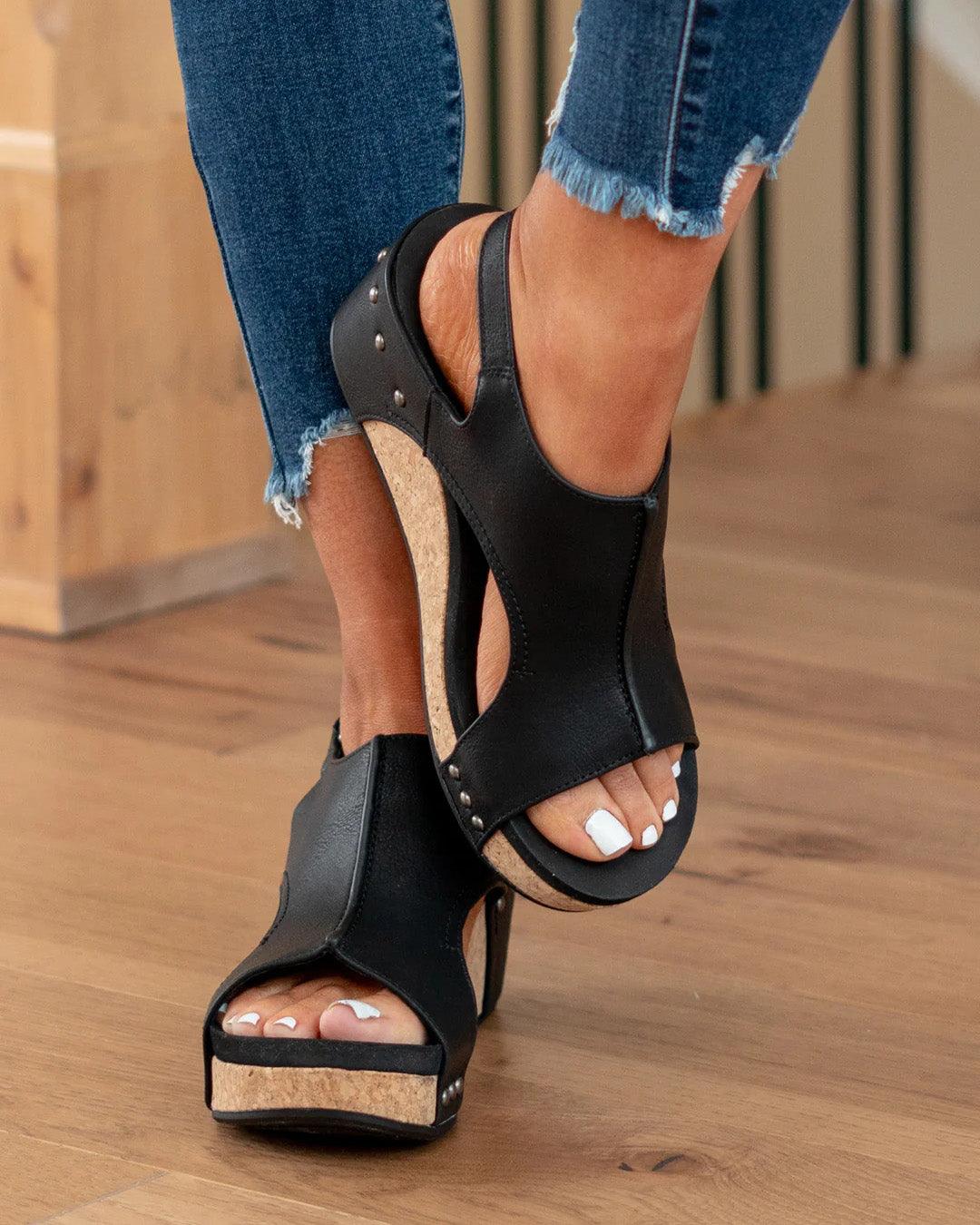 Women's Sandals – Ergonomic Fit – Open Toe – Supportive Footbed – Cut-Out Straps