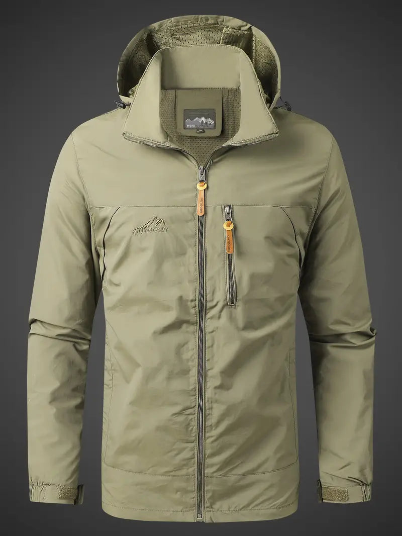 Men's Jacket for Outdoor Use – Structured Fit – Waterproof – Adjustable Hood – Breathable