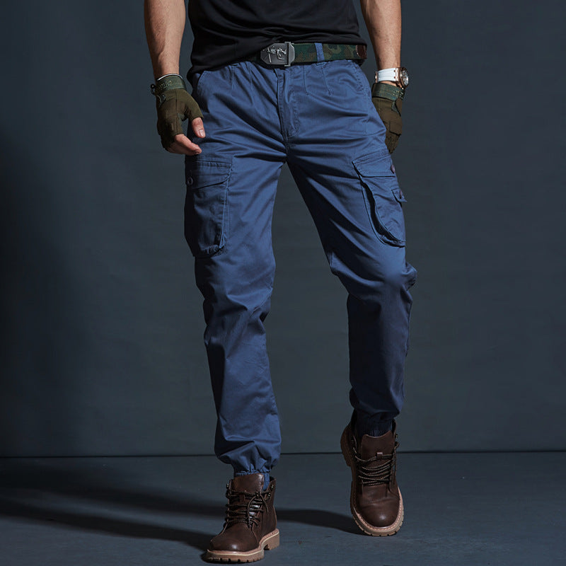 Men's Pants Cargo – Tactical Fit – Breathable Cotton – Elastic Cuff – Multi-pocket