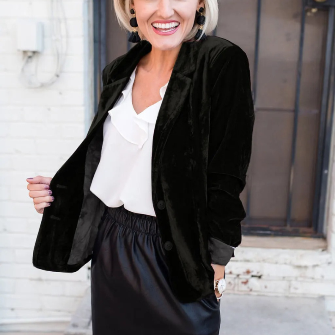 Women's Blazer – Luxurious Fabric – Relaxed Fit – Single-Breasted – Elegant Layered Garment