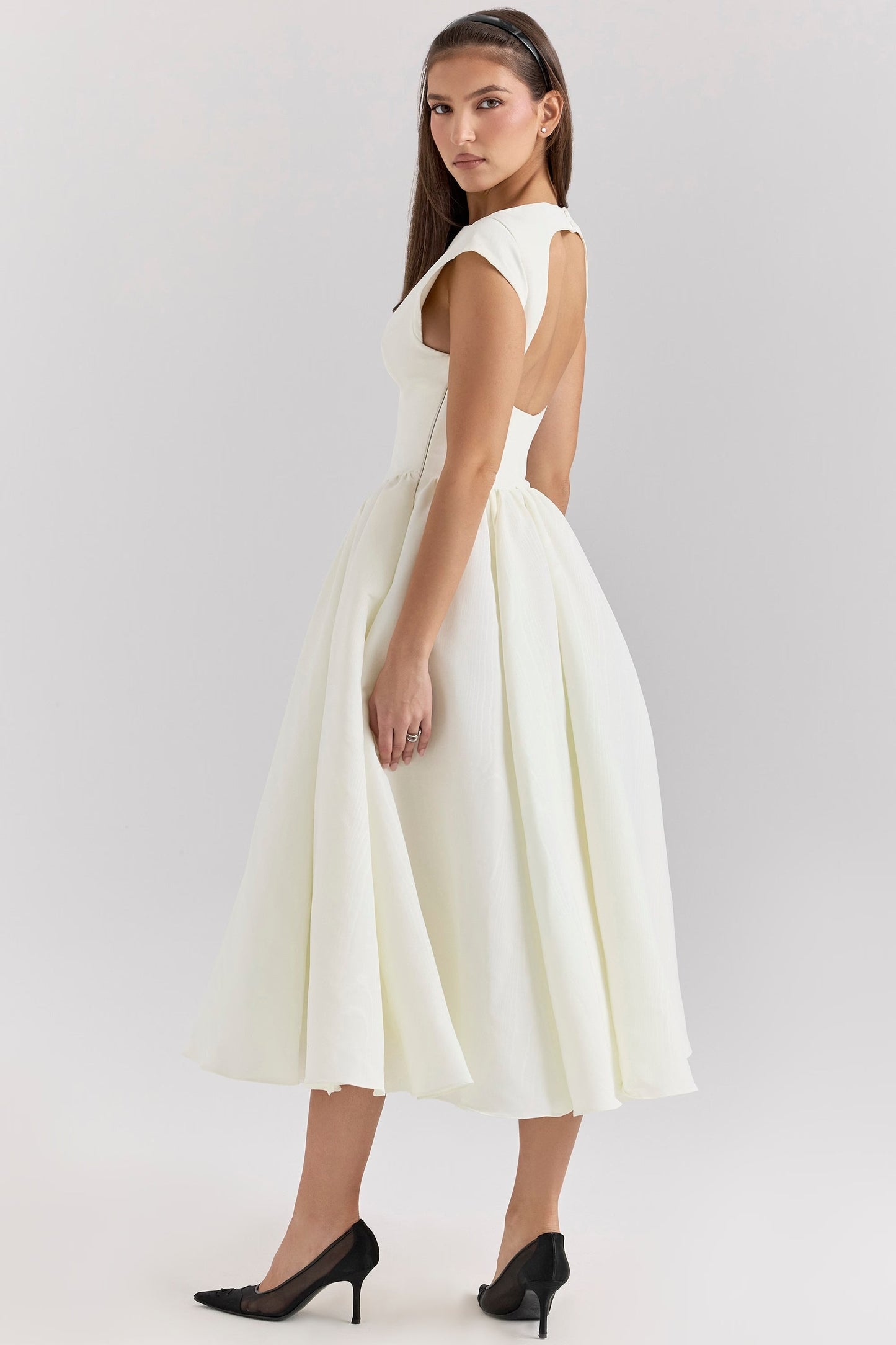 Dress for Women – Satin-like Fabric – Sleeveless – A-line Fit – Midi Length
