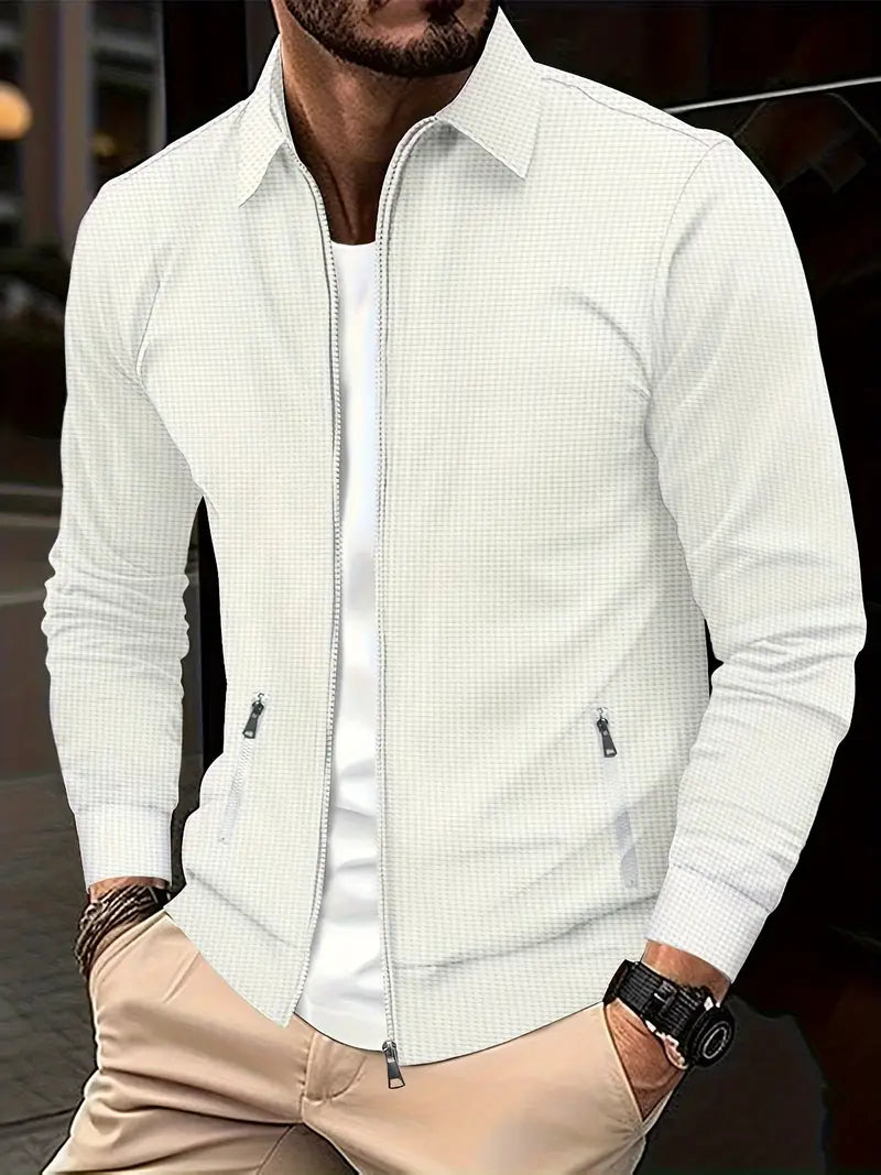 Men's Jacket – Slim Fit – Lightweight Breathable Fabric – Zipper Closure – Everyday Use