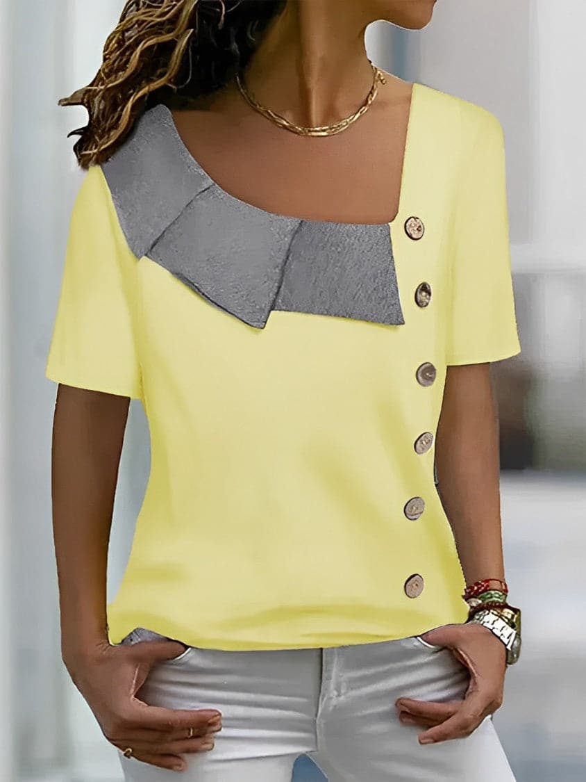 Johanne - High-quality blouse with asymmetrical button closure