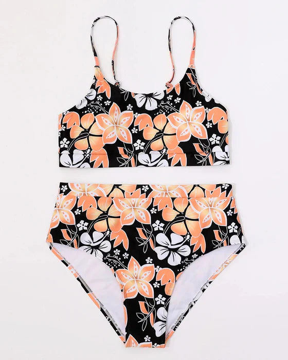 Women's Bikini Set – High Waist – Tank Top – Floral Print – Breathable Fabric