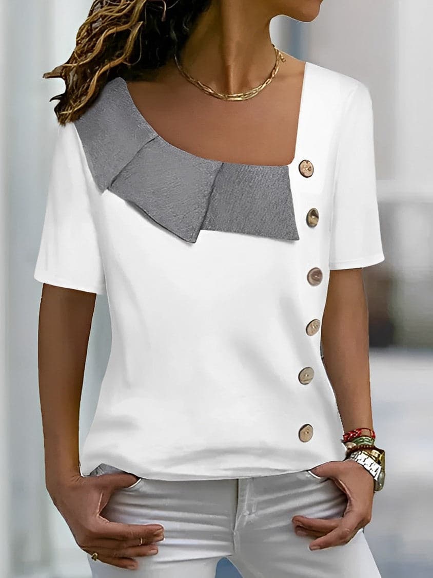 Johanne - High-quality blouse with asymmetrical button closure