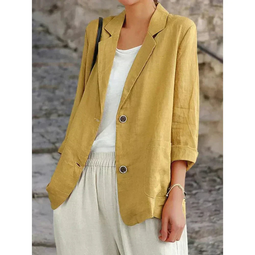 Women's Blazer – Relaxed Fit – Natural Fibers – Classic Cut – Pockets