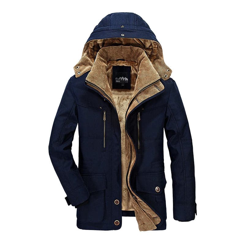 Luca Cotton Hooded Utility Jacket | Fleece Lined Jacket