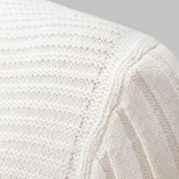 Men's Sweater – High Ribbed Turtleneck – Cable Knit Design – Soft and Warm
