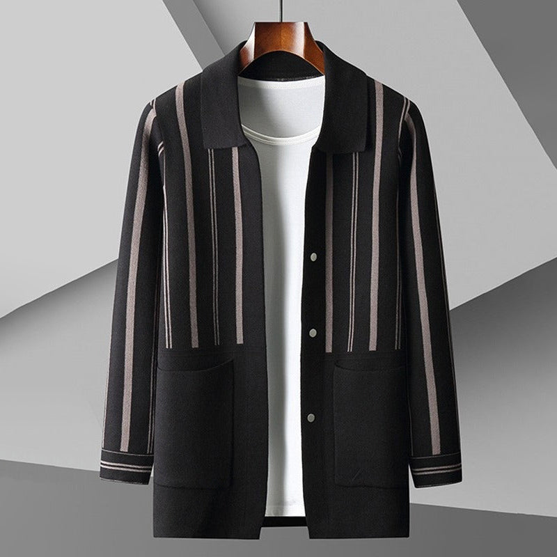 Men's Cardigan – Relaxed Fit – Wool Blend – Button Closure – With Pockets
