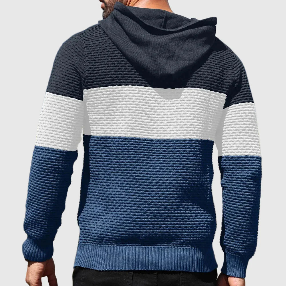 Niccolò Regular Fit Hoodie | Striped Long Sleeve Hoodie