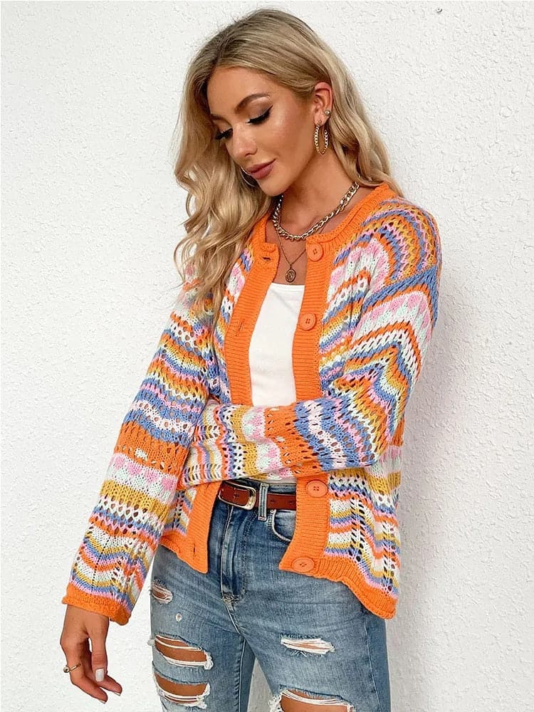 Jenny - Multicolored and Comfortable Spring Cardigan