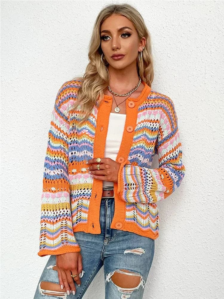 Jenny - Multicolored and Comfortable Spring Cardigan