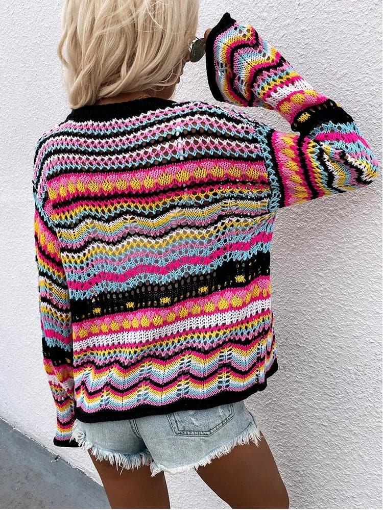 Jenny - Multicolored and Comfortable Spring Cardigan