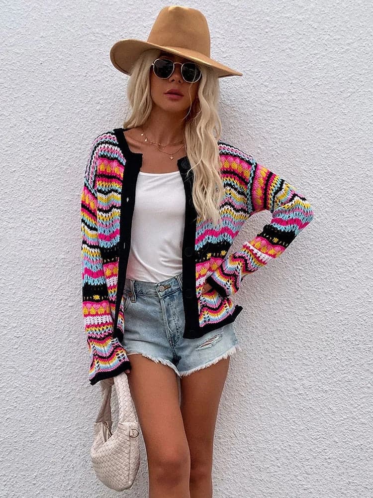 Jenny - Multicolored and Comfortable Spring Cardigan