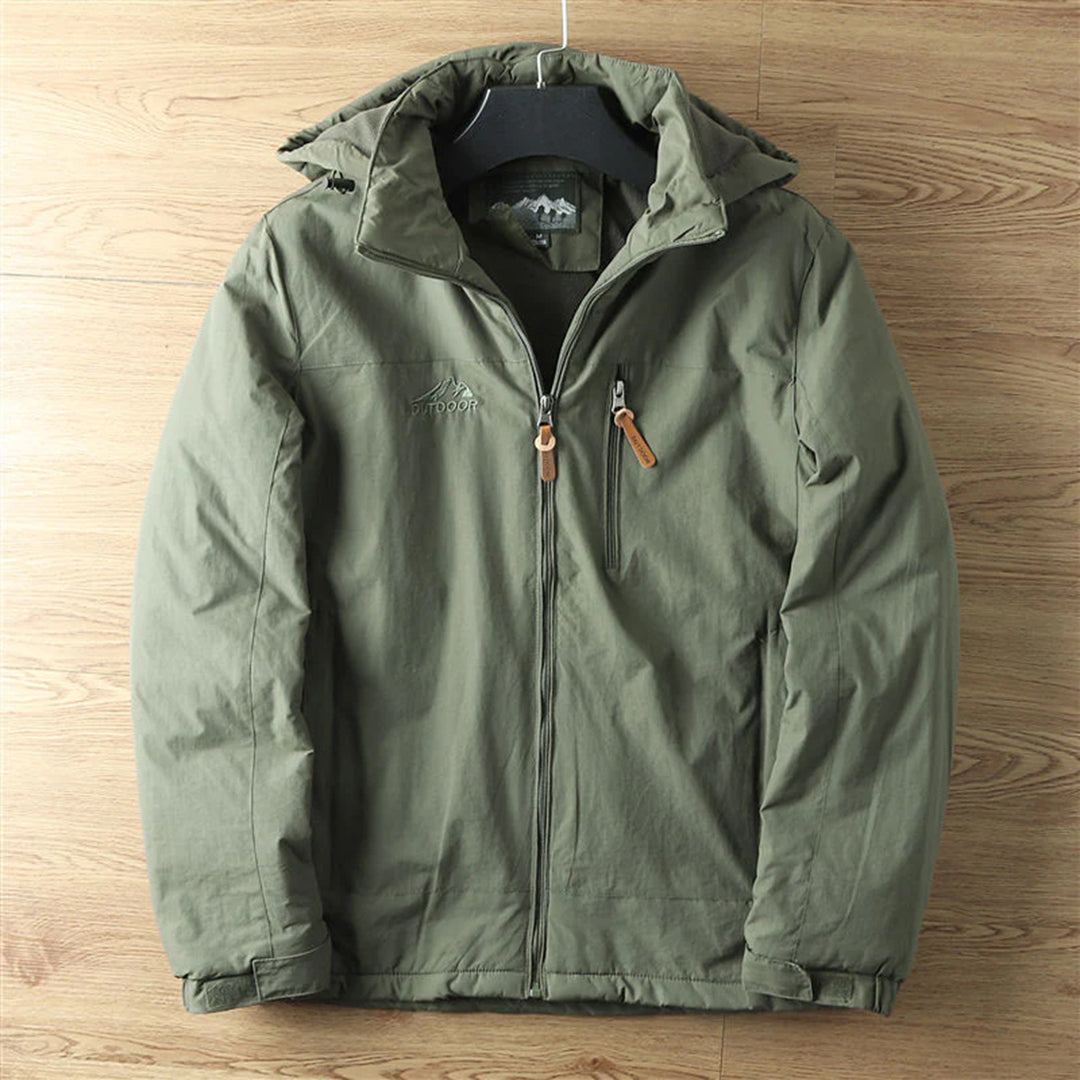 Men's Jacket – Standard Fit – Water-Repellent – Fleece-Lined – Hood – Zipper Pockets