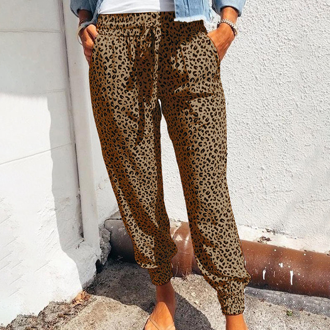 Women's Sweatpants – Relaxed Fit – Animal Print – Cotton – Full Length