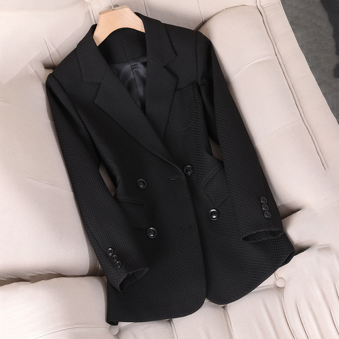 Women's Blazer – Tailored Fit – Double-Breasted – Structured Luxury Fabric – Lapels