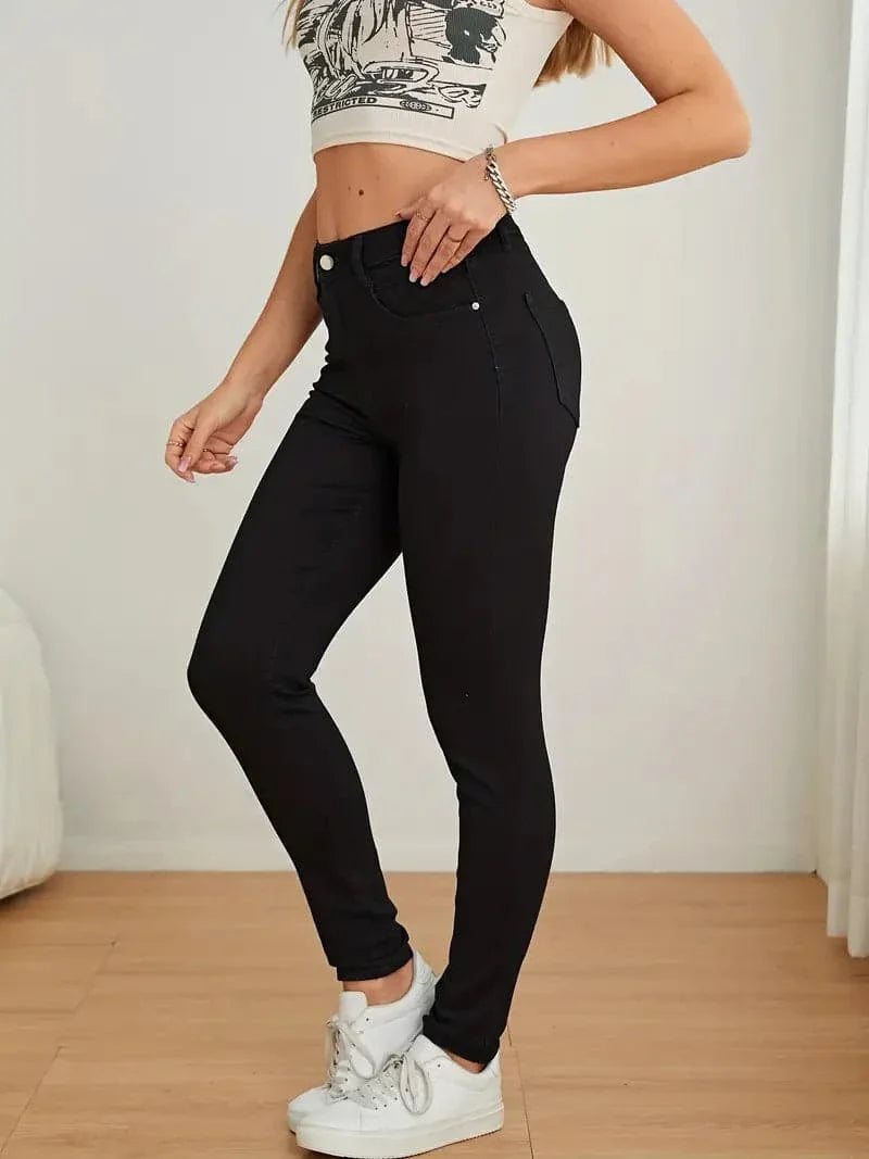 Women's Skinny Jeans - High Waist - Tight Fit - Comfortable Stretch Denim