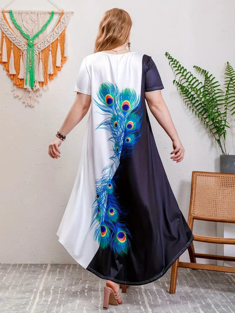 Kara - Wide dress with colorful pattern