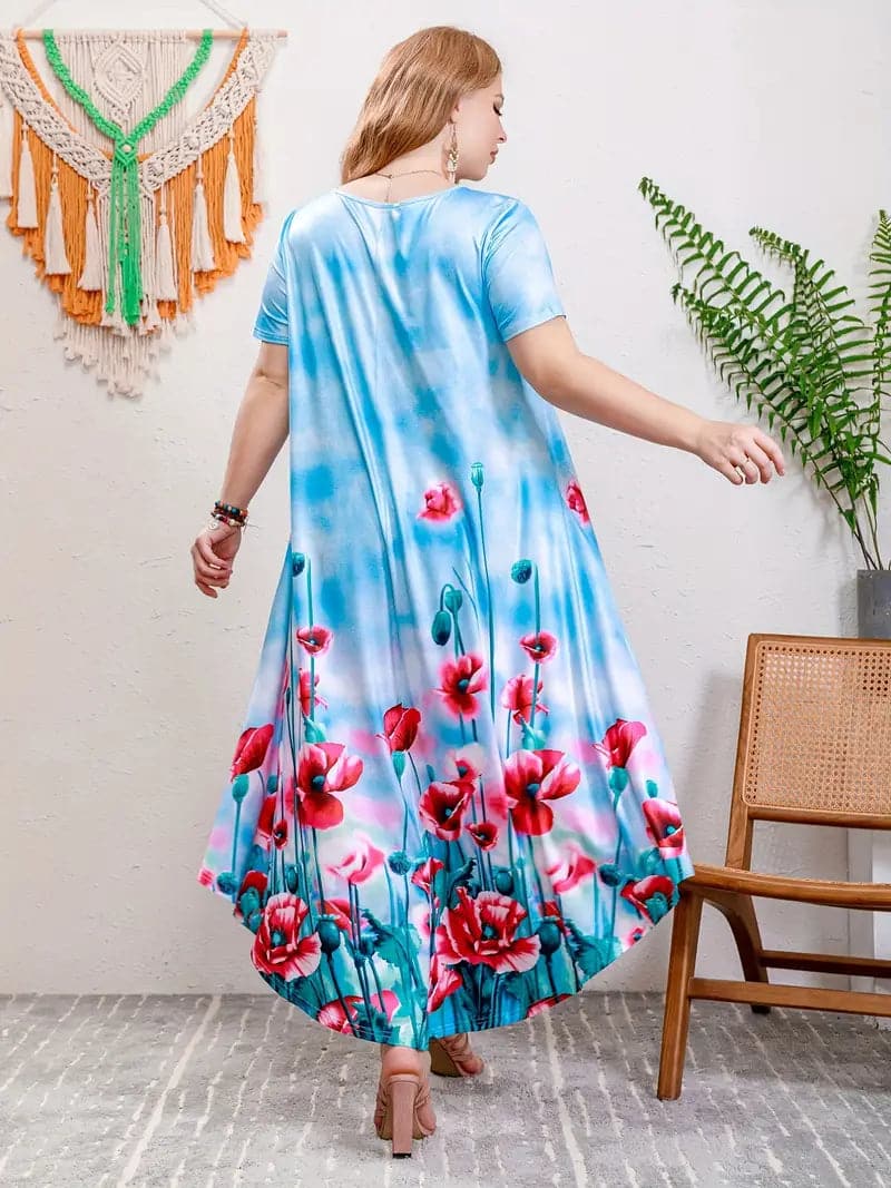 Kara - Wide dress with colorful pattern