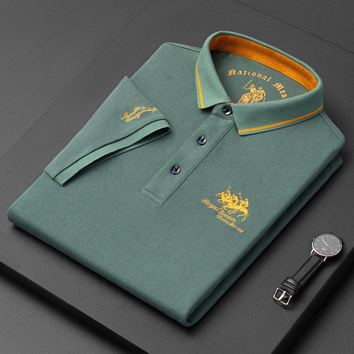 Men's Polo Shirt – Regular Fit – Soft Knit – Short-Sleeved – Embroidered Detailing