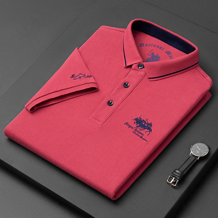 Men's Polo Shirt – Regular Fit – Soft Knit – Short-Sleeved – Embroidered Detailing