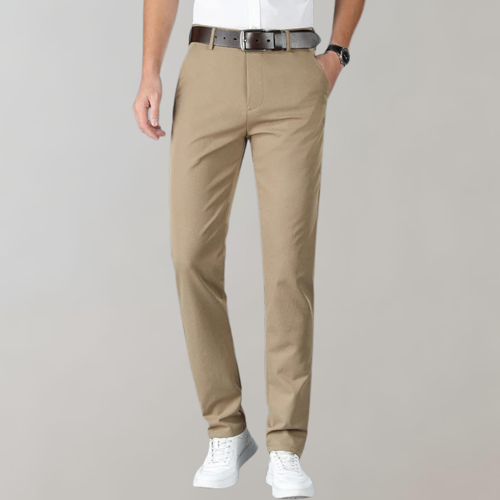 Men's Chinos – Slim Fit – Cotton Blend – Flat Front – Business Casual Style
