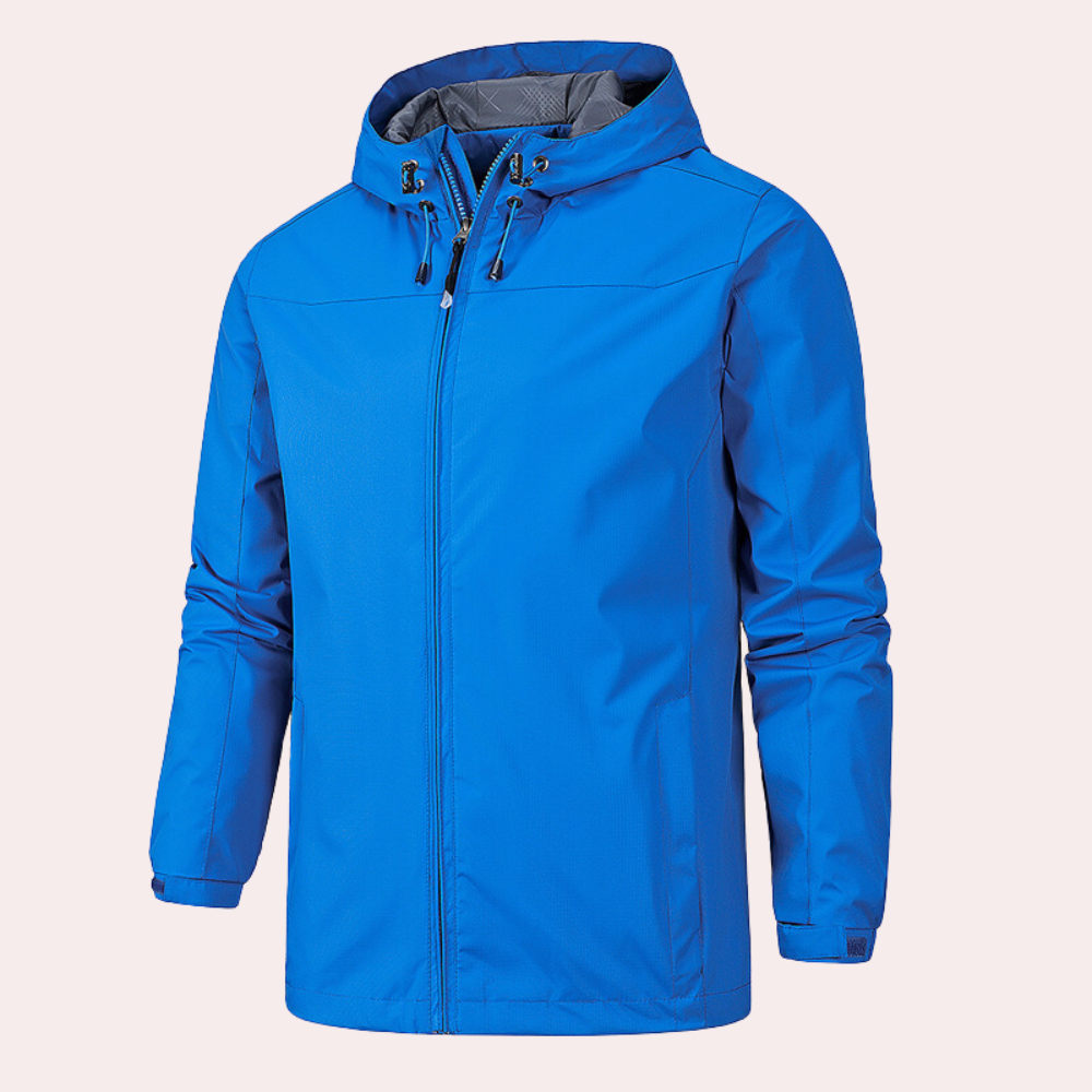Men's Windbreaker – Lightweight – Regular Fit – Waterproof – With Hood and Zipper