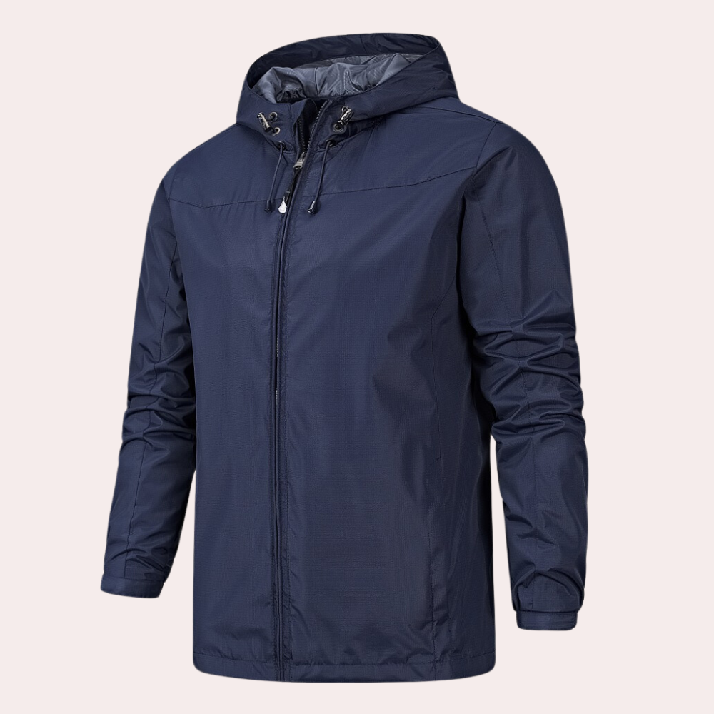 Men's Windbreaker – Lightweight – Regular Fit – Waterproof – With Hood and Zipper