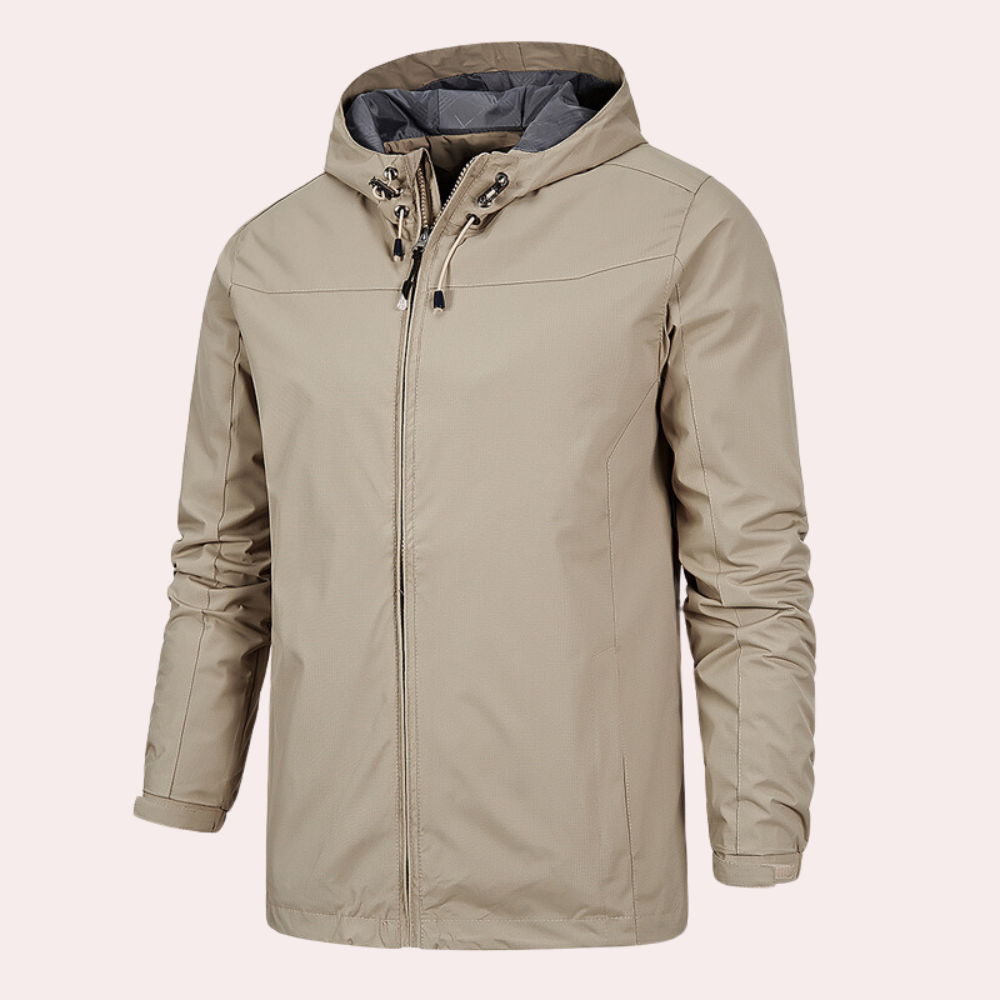 Men's Windbreaker – Lightweight – Regular Fit – Waterproof – With Hood and Zipper