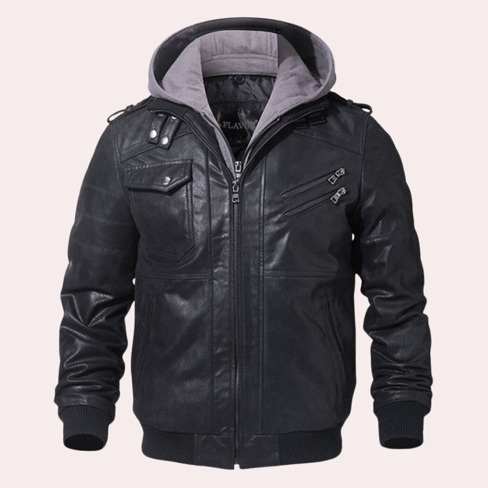 Men's Jacket with Hood – Structured Fit – Padded Lining – Zipper Pockets