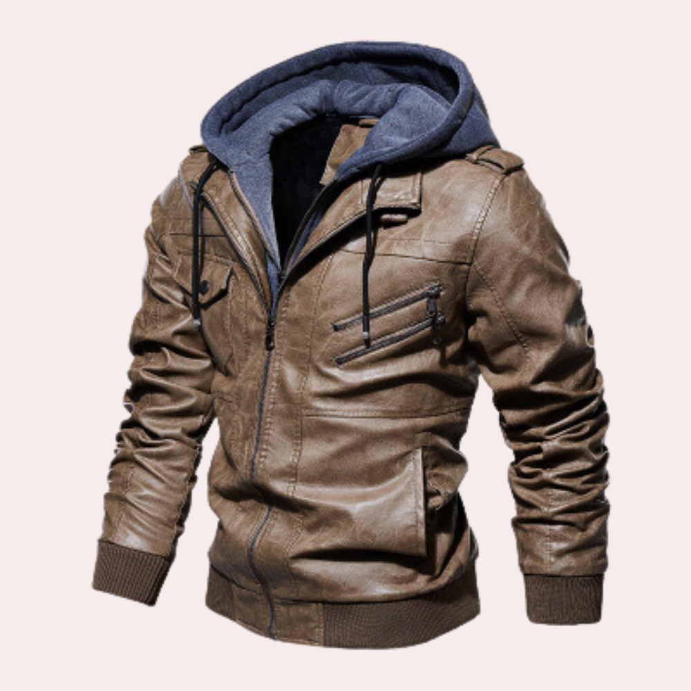 Men's Jacket with Hood – Structured Fit – Padded Lining – Zipper Pockets