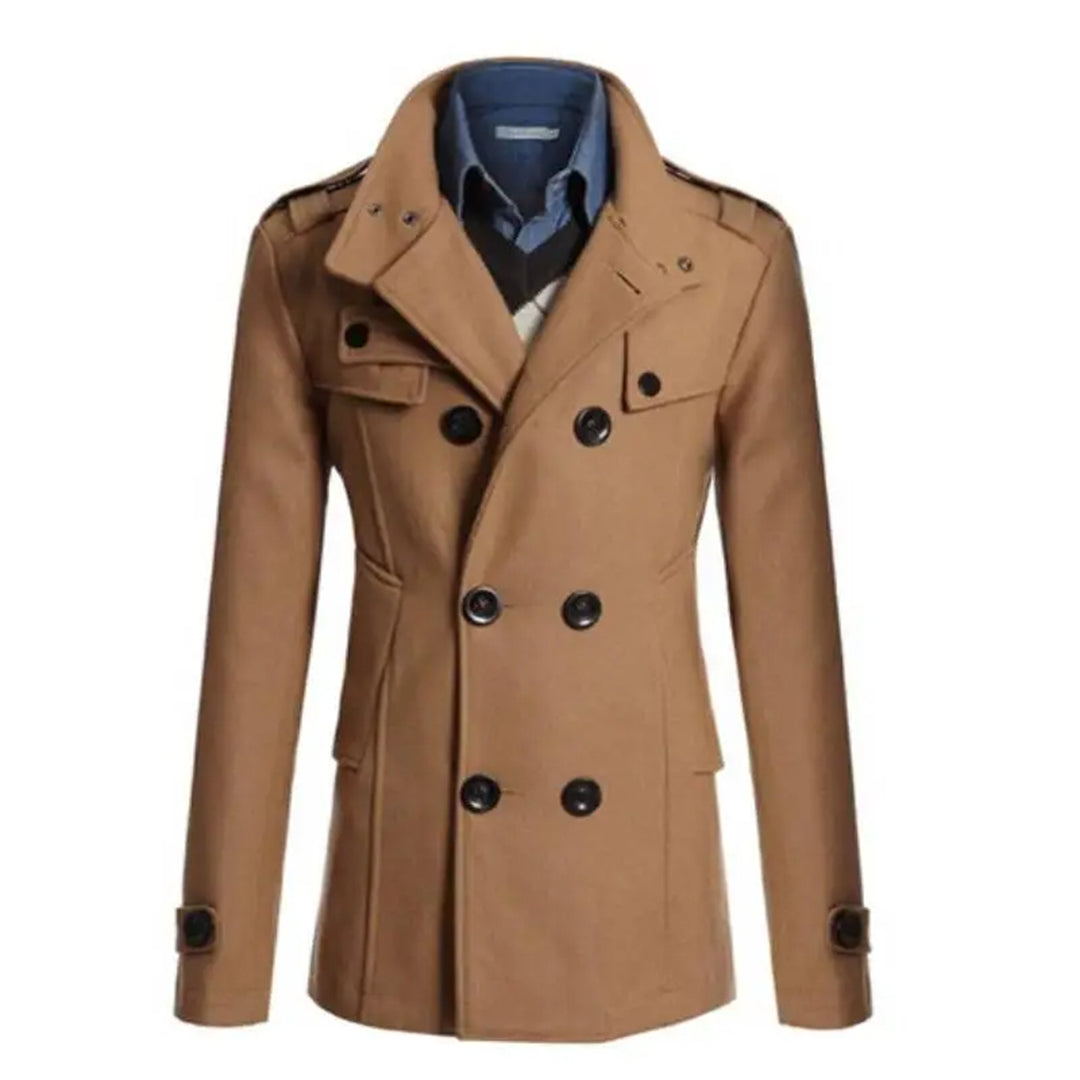 Men's Coat – Wool Blend – Double-Breasted – Formal Fit – Epaulettes