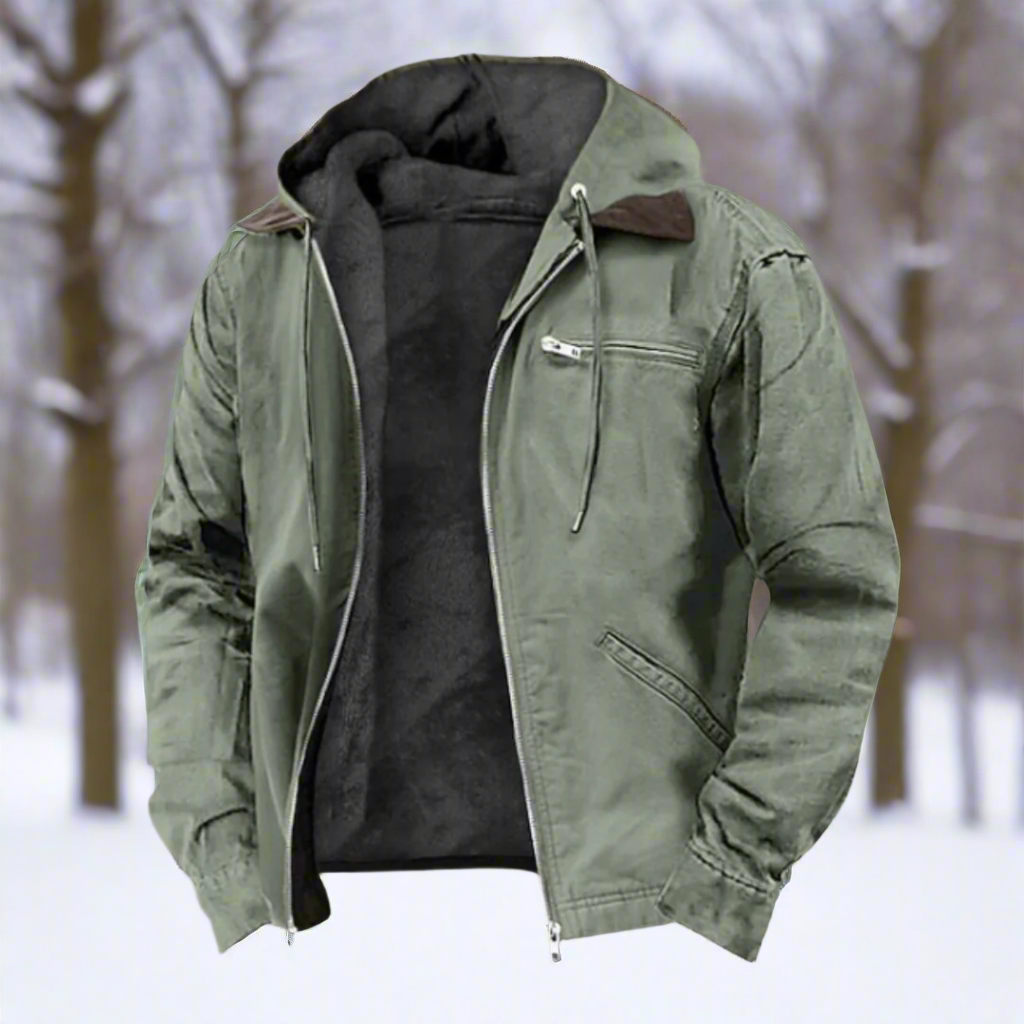 Oscar Cotton Hooded Winter Vest | Warm Lined Zip Front Jacket