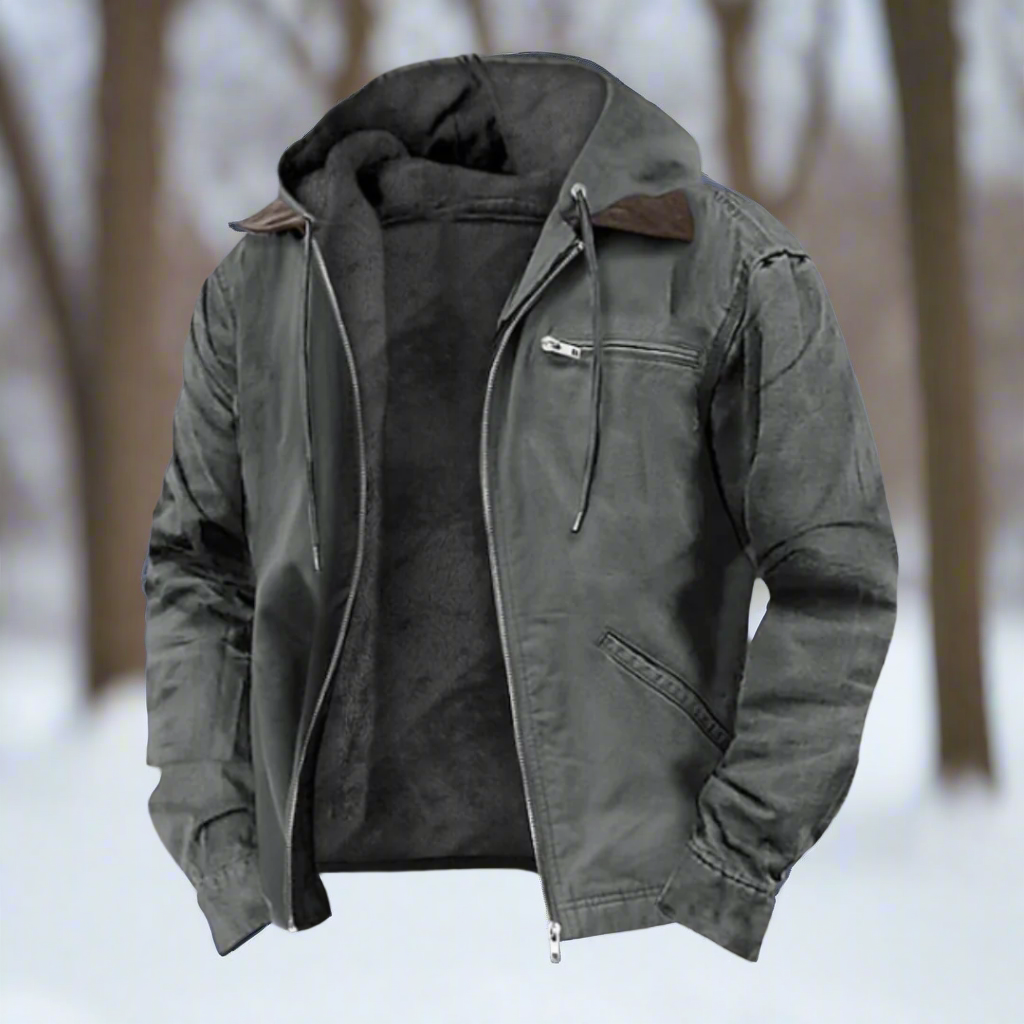 Oscar Cotton Hooded Winter Vest | Warm Lined Zip Front Jacket