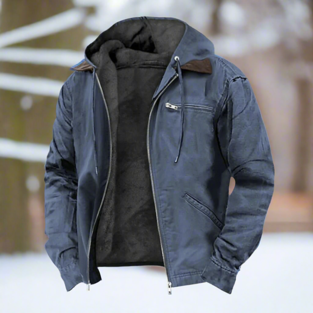 Oscar Cotton Hooded Winter Vest | Warm Lined Zip Front Jacket